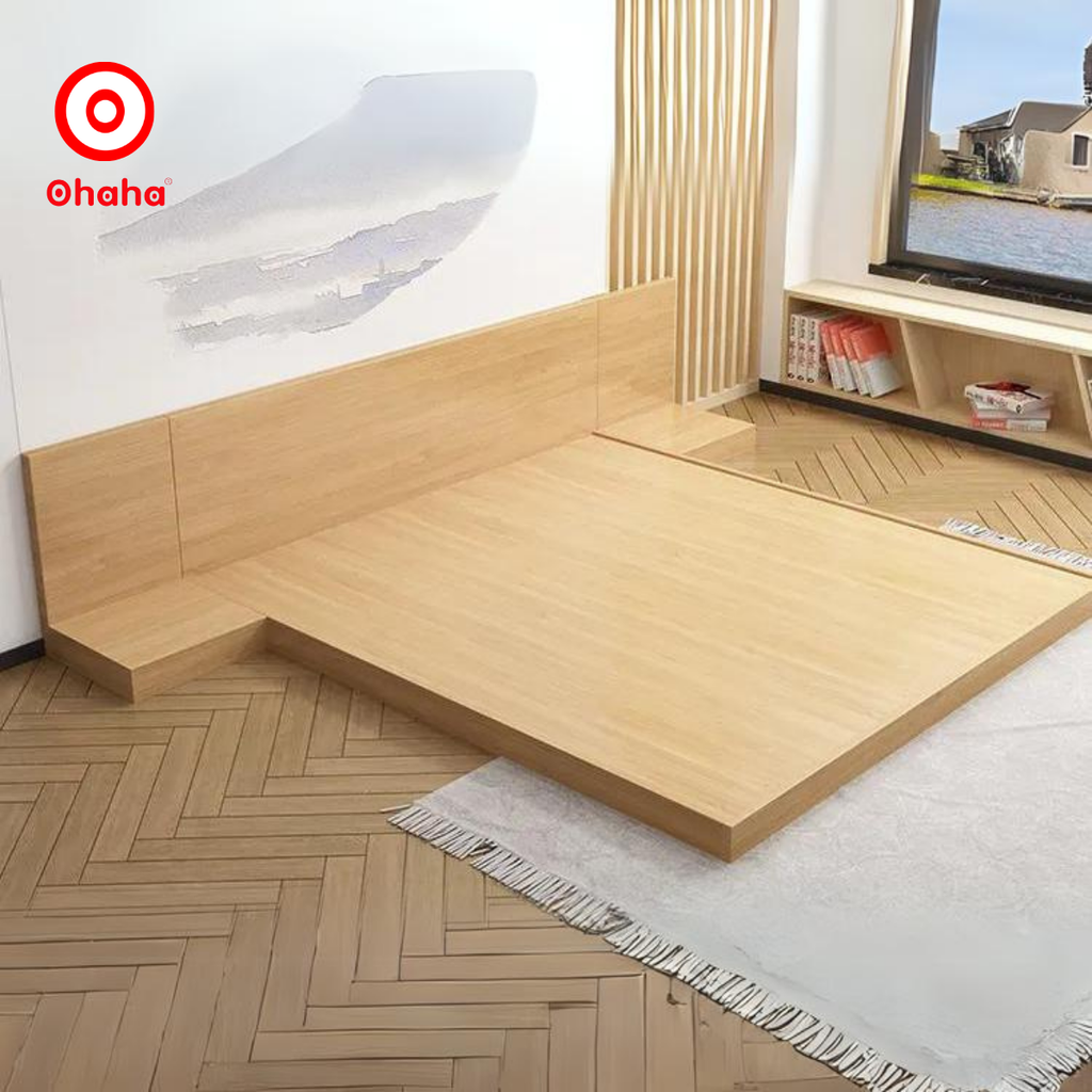 Giường ngủ bệt kiểu Nhật kèm vách đầu giường Ohaha - GB005