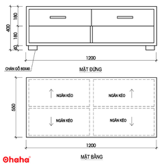 Bàn trà OHAHA hiện đại kiểu sang trọng - BT015
