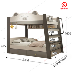 Giường tầng thông minh hiện đại cao cấp Ohaha - GTHĐ027
