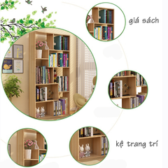 Kệ sách để sàn Ohaha màu vàng vân gỗ - KS001