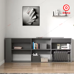 Giường ngủ công nghiệp bọc nệm kèm tủ sách OHAHA - GN033