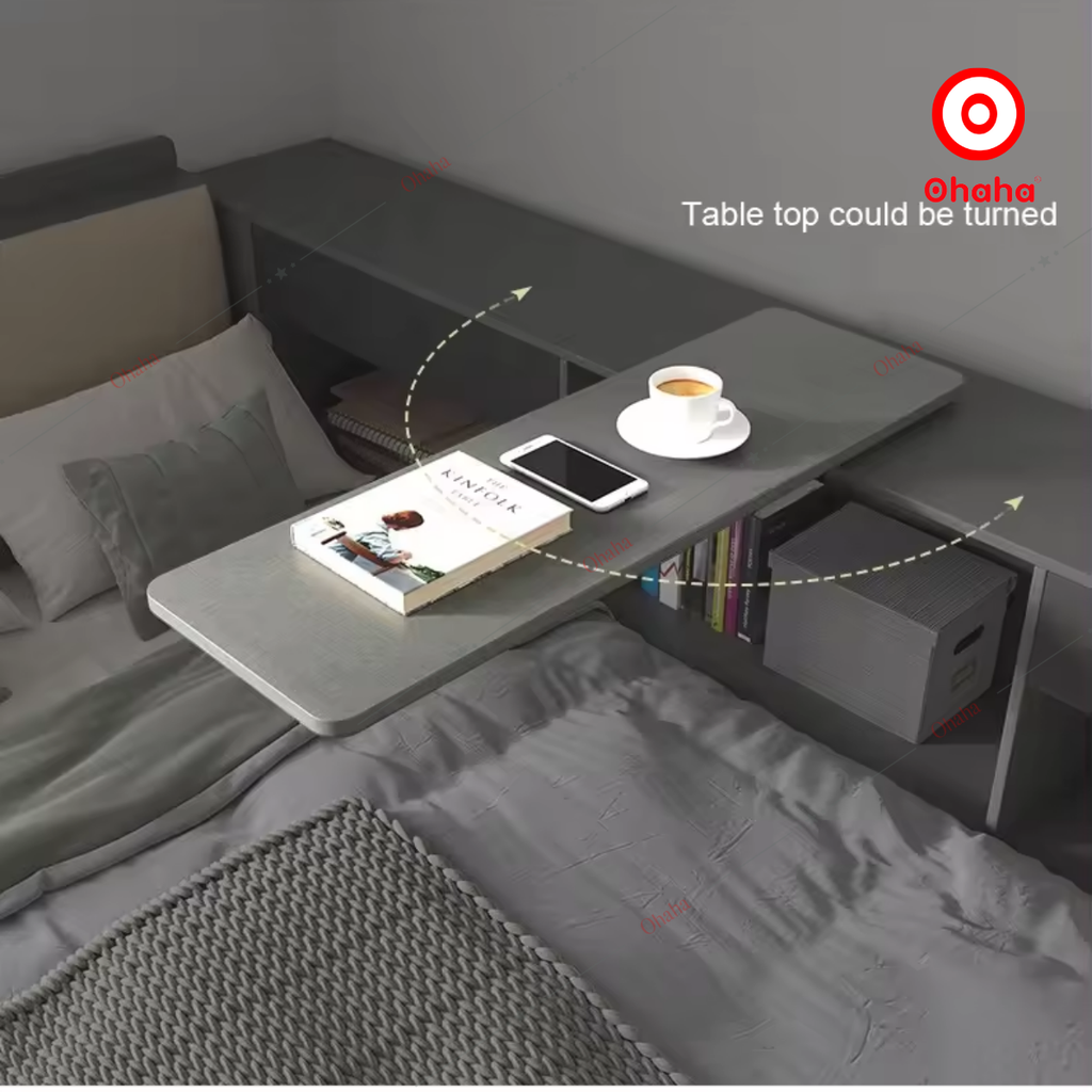 Giường ngủ công nghiệp bọc nệm kèm tủ sách OHAHA - GN033