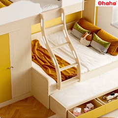 Giường tầng thông minh cao cấp Ohaha 3 tầng có tủ áo - GTCC025