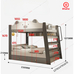 Giường tầng thông minh hiện đại cao cấp Ohaha - GTHĐ027