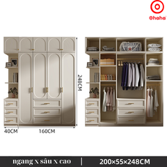 Tủ quần áo gỗ công nghiệp hiện đại Ohaha - HĐ014