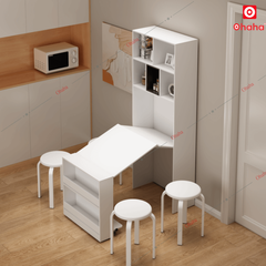 Bộ bàn ăn thông minh xếp gọn kèm hệ tủ đồ - BA030