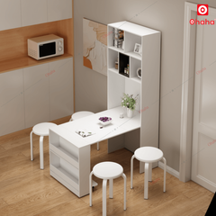 Bộ bàn ăn thông minh xếp gọn kèm hệ tủ đồ - BA030