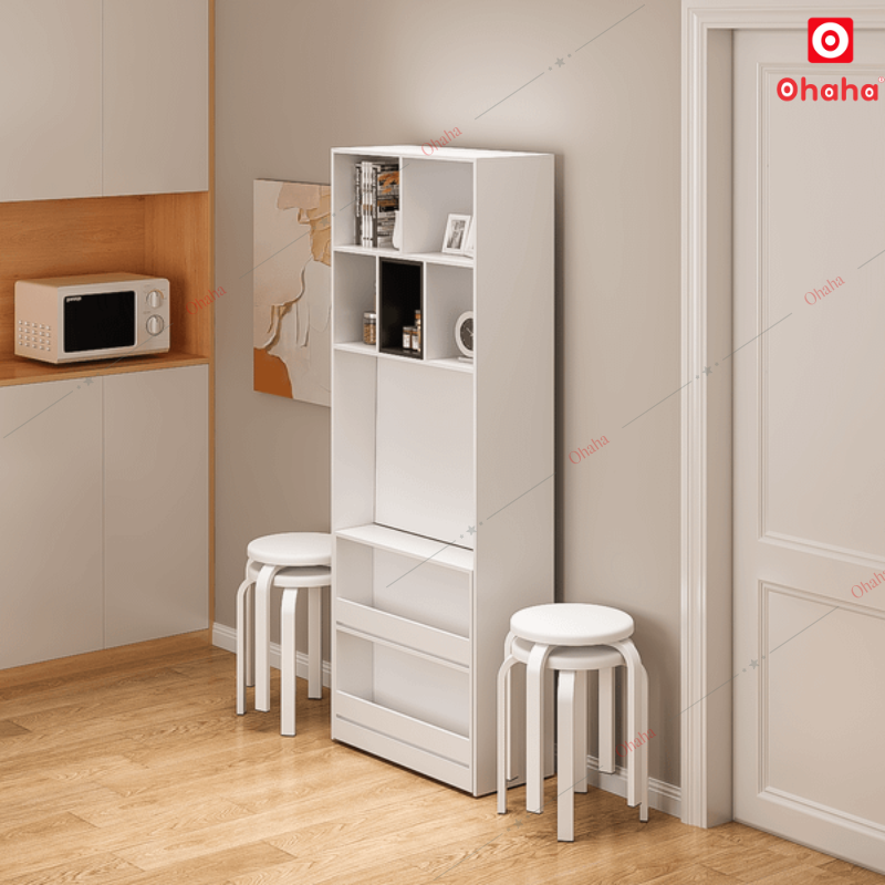 Bộ bàn ăn thông minh xếp gọn kèm hệ tủ đồ - BA030