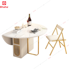 Bàn ăn gấp gọn thông minh có ghế và bánh xe Ohaha - BA019