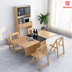 Bộ bàn ăn thông minh xếp gọn kèm hệ tủ đồ - BA028