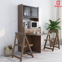 Bộ bàn ăn thông minh xếp gọn kèm hệ tủ đồ - BA028