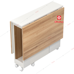 Bàn ăn gấp gọn thông minh có ghế và bánh xe Ohaha - BA033