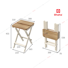 Bàn ăn gấp gọn thông minh có ghế và bánh xe Ohaha - BA033
