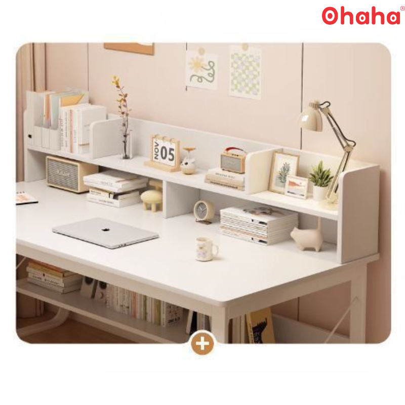 Bàn Học Chân Sắt Có Kệ Sách Cho Bé OHAHA - BH011