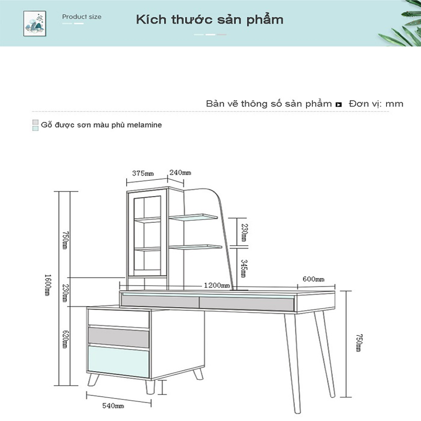 Bàn Làm Việc Cao Cấp OHAHA - BLV002