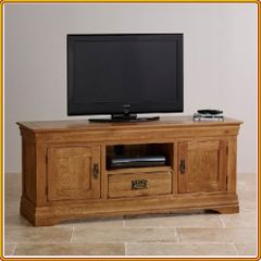 Kệ tivi French - TV Cánh Gỗ 1m8 : Kệ Ti Vi Gỗ Sồi - Hệ Kín Chân