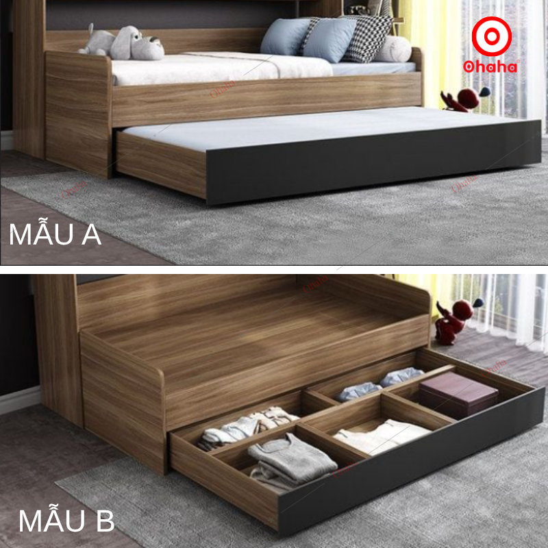 Combo giường ngủ đa năng kết hợp tủ kệ Ohaha - GĐN004
