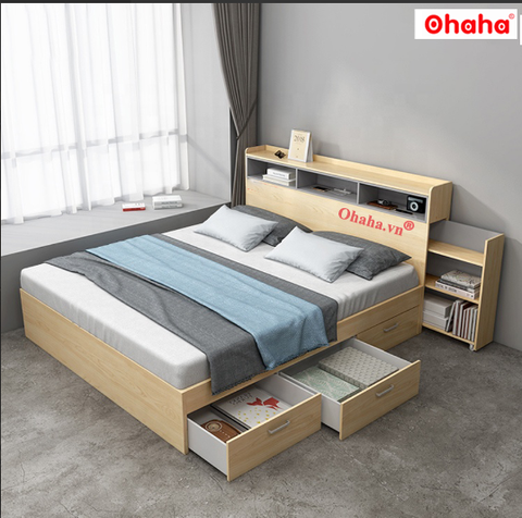 Giường ngủ gỗ công nghiệp cao cấp OHAHA  - GC034