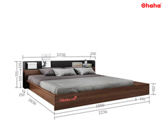 Giường ngủ bệt kiểu Nhật kèm tủ đầu giường và hộc kéo Ohaha - GB004