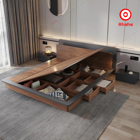 Giường ngủ gỗ công nghiệp hiện đại  OHAHA - GC048