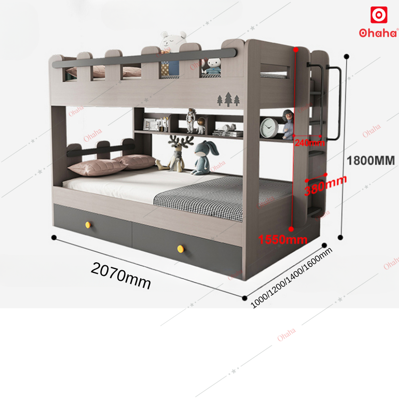 Giường tầng thông minh đa năng Ohaha - GTĐN032