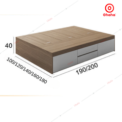 Giường ngủ gỗ công nghiệp cao cấp kiểu hộp OHAHA - GC050