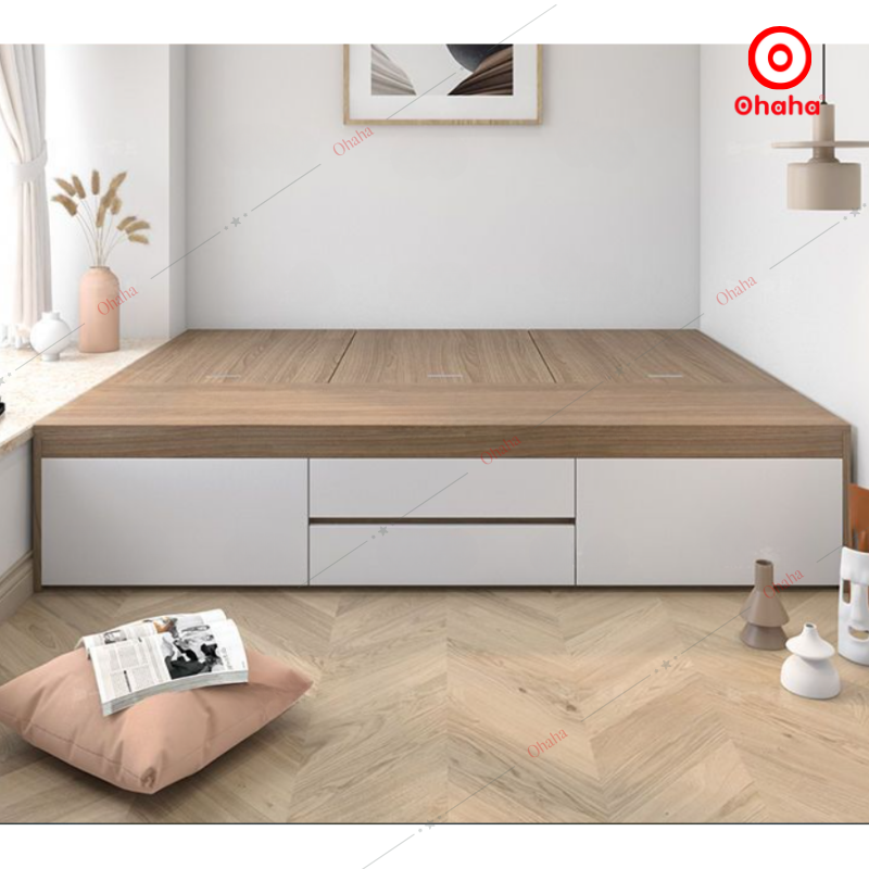 Giường ngủ gỗ công nghiệp cao cấp kiểu hộp OHAHA - GC050