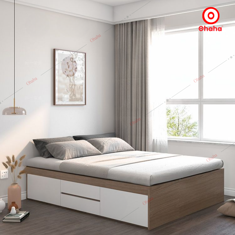 Giường ngủ gỗ công nghiệp cao cấp kiểu hộp OHAHA - GC050