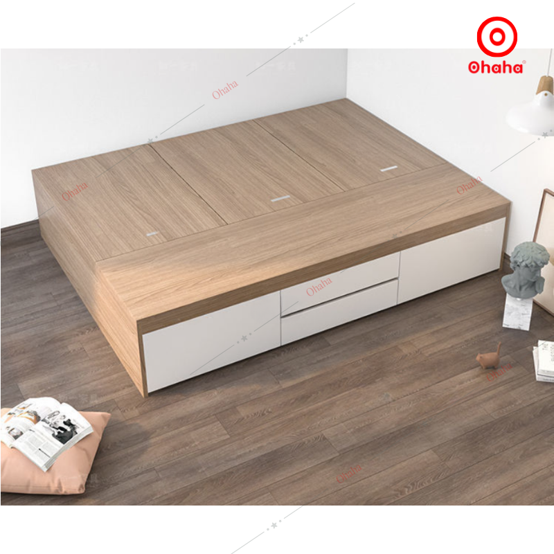 Giường ngủ gỗ công nghiệp cao cấp kiểu hộp OHAHA - GC050