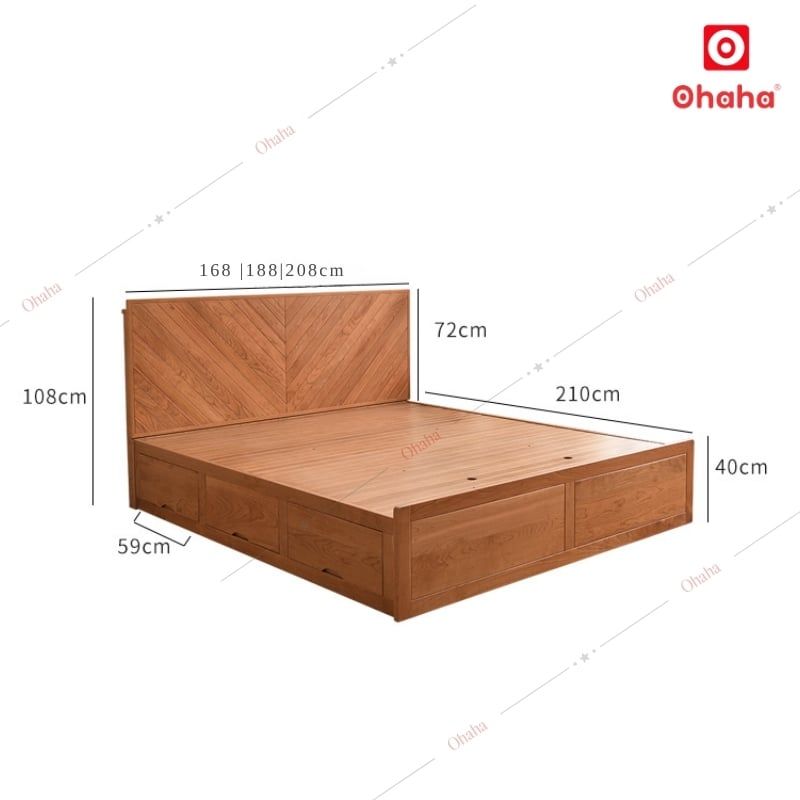 Giường ngủ gỗ công nghiệp cao cấp Ohaha - GC057