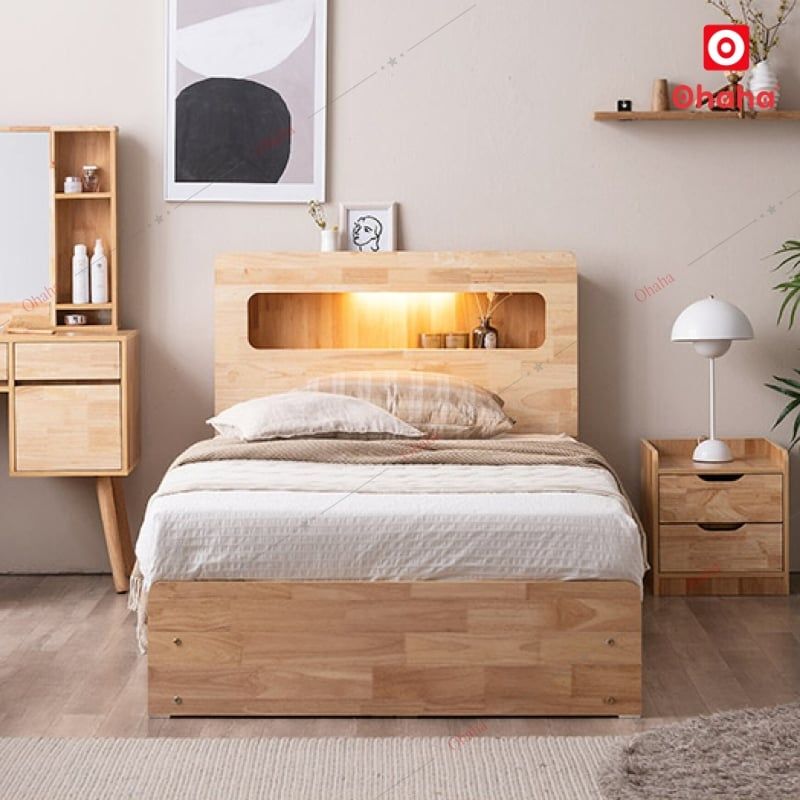 Giường ngủ gỗ tự nhiên cao cấp Ohaha - GGTN001