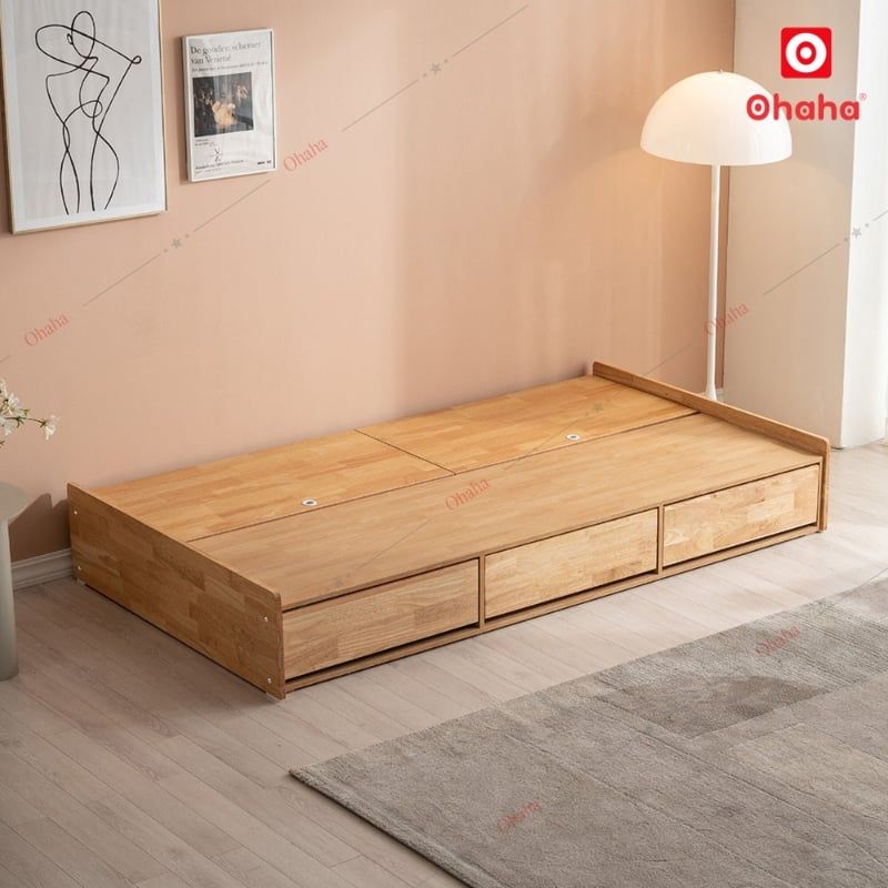 Giường ngủ gỗ tự nhiên cao cấp Ohaha - GGTN002
