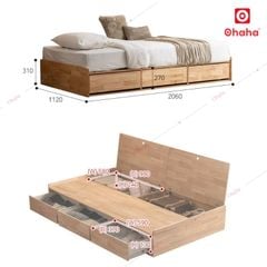 Giường ngủ gỗ tự nhiên cao cấp Ohaha - GGTN002