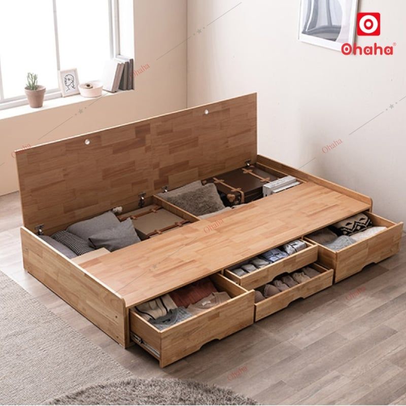 Giường ngủ gỗ tự nhiên cao cấp Ohaha - GGTN003