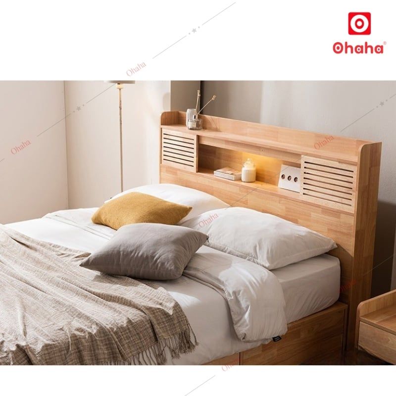 Giường ngủ gỗ tự nhiên cao cấp Ohaha - GGTN003