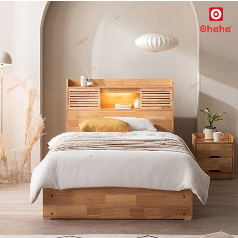 Giường ngủ gỗ tự nhiên cao cấp Ohaha - GGTN003