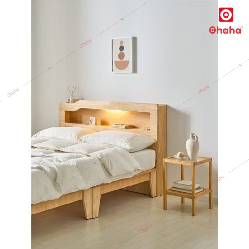 Giường ngủ gỗ tự nhiên cao cấp Ohaha - GGTN005