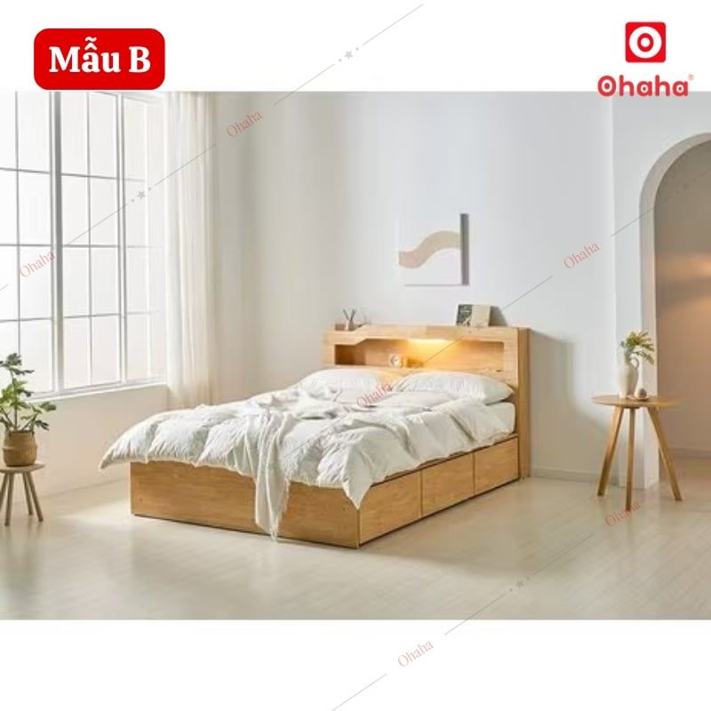 Giường ngủ gỗ tự nhiên cao cấp Ohaha - GGTN005