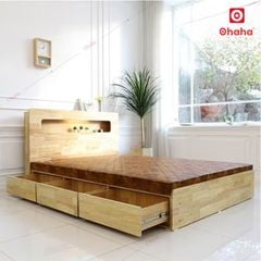 Giường ngủ gỗ tự nhiên cao cấp Ohaha - GGTN006