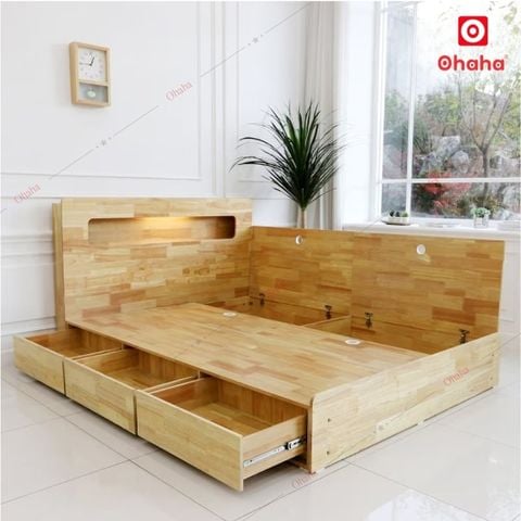 Giường ngủ gỗ tự nhiên cao cấp Ohaha - GGTN006