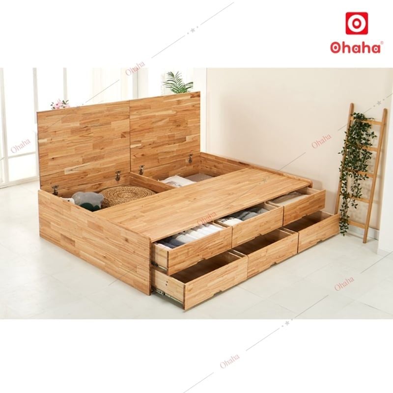 Giường ngủ gỗ tự nhiên cao cấp Ohaha - GGTN007