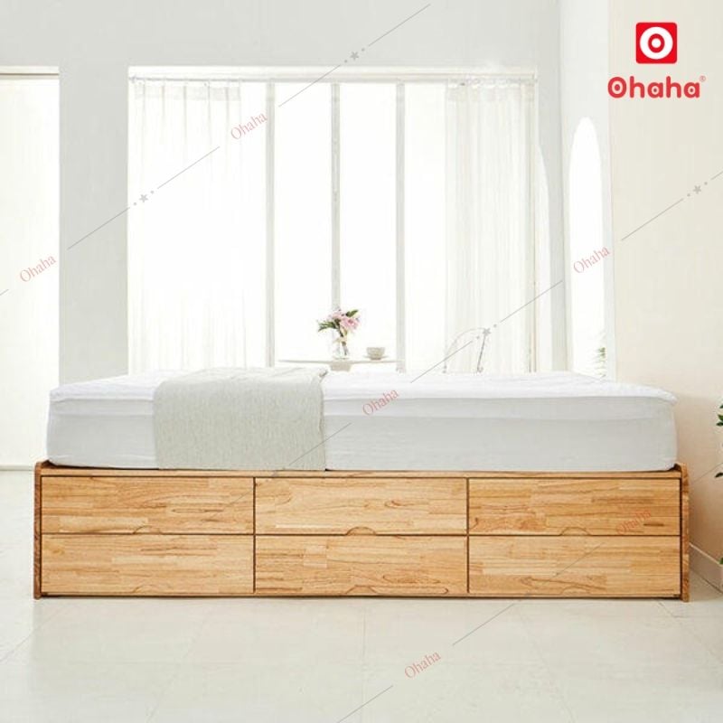 Giường ngủ gỗ tự nhiên cao cấp Ohaha - GGTN007