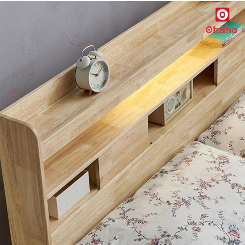 Giường ngủ gỗ tự nhiên cao cấp Ohaha - GGTN008