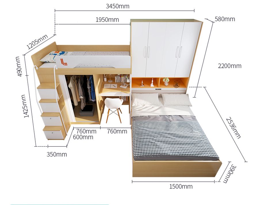 Giường tầng thông minh cao cấp Ohaha - GTCC003
