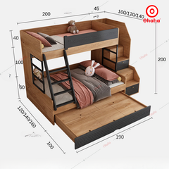 Giường tầng thông minh hiện đại cao cấp Ohaha - GTHĐ030