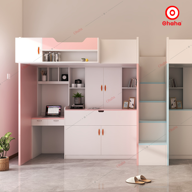 Giường tầng thông minh Ohaha kết hợp tủ và bàn học - GTHĐ031