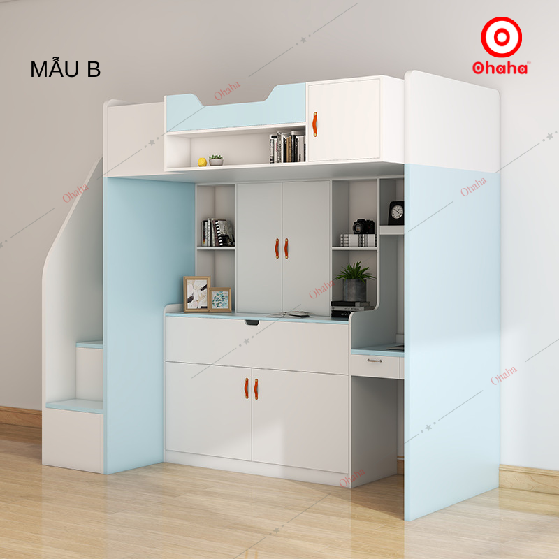 Giường tầng thông minh Ohaha kết hợp tủ và bàn học - GTHĐ031