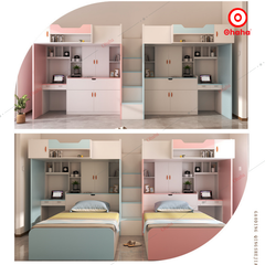 Giường tầng thông minh Ohaha kết hợp tủ và bàn học - GTHĐ031