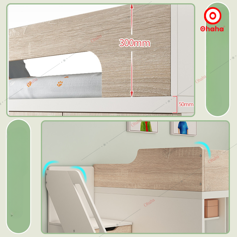 Giường tầng hiện đại tích hợp bàn học và tủ quần áo Ohaha - GTHĐ032