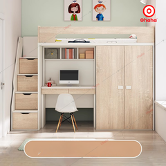 Giường tầng hiện đại tích hợp bàn học và tủ quần áo Ohaha - GTHĐ032